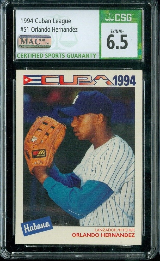 1994 CUBAN LEAGUE # 51 ORLANDO HERNANDEZ RC CGS 6.5 1 OF 5000 PRINTED *