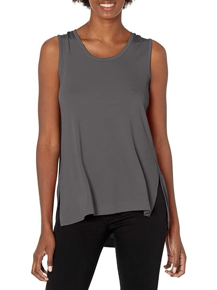 B NEW YORK Womens Gray Draped Cape Back Loose Fit Sleeveless Tank Top S