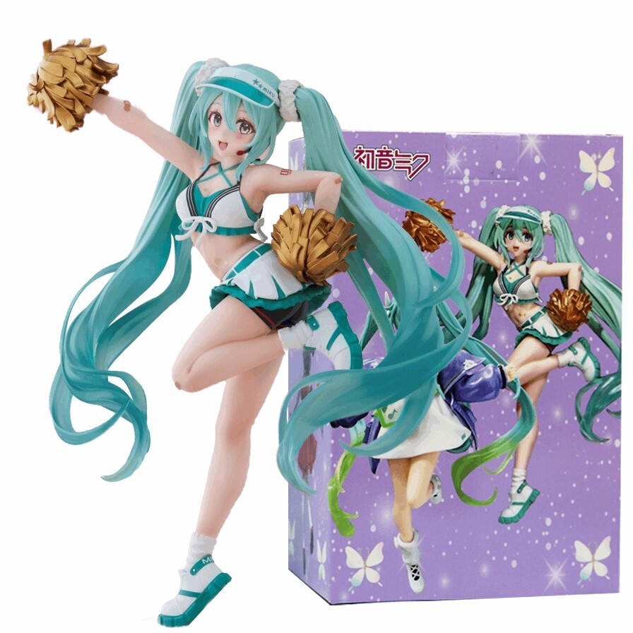 Cheerleader Hatsune Miku Anime Action Figure Kawaii Miku Statue