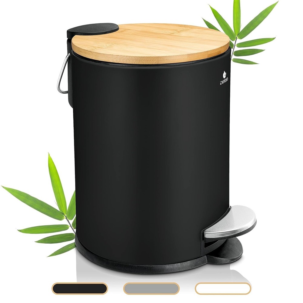 Exitoso Mini Trash Can with Lid 3L /0.8Gal Small Trash Can with Lid for Bathroom