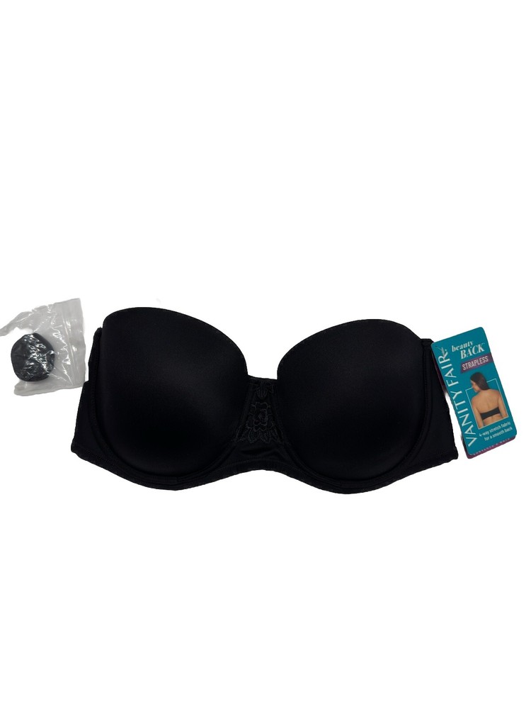 Vanity Fair Womens 36C Beauty Back Smoothing Strapless Bra in Black