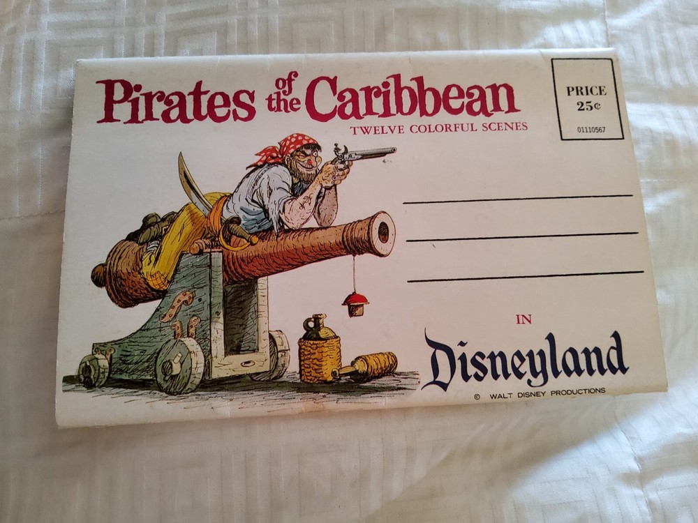 1960s Vintage Disneyland Pirates of the Caribbean 12-Scene Postcard Folder Disney