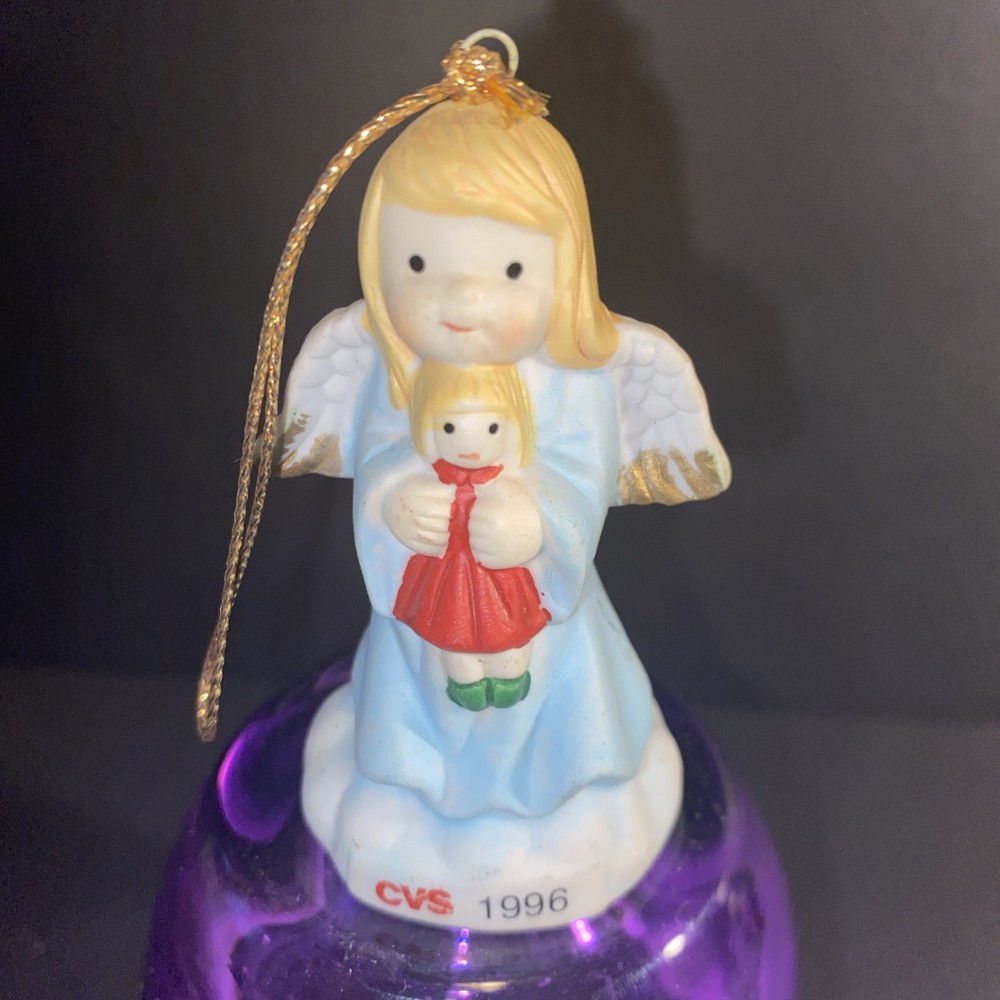 1996 Ceramic Angel Christmas Ornament for Baby Girl’s First Christmas 2.75”
