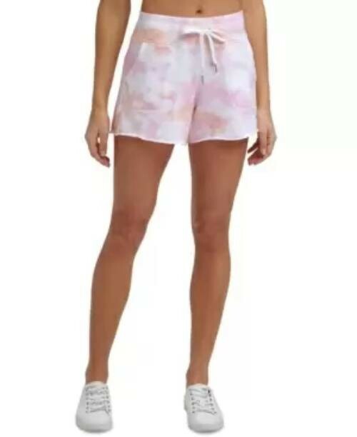 Calvin Klein Performance NWT Tie-Dyed Terry Shorts Orange Pink Size L MSRP $40