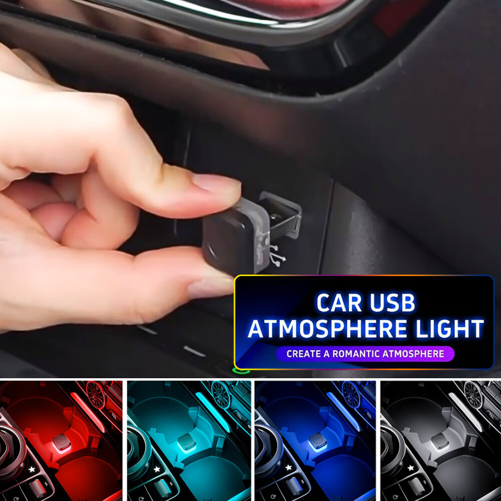 1× Mini USB LED Car Interior Light Neon Atmosphere Ambient Lamp Bulb Accessories