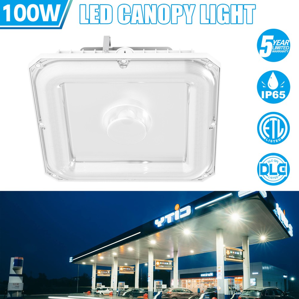 100W LED Gas Station Canopy Light Commercial Parking Lot Fixture 13,500LM 5000K