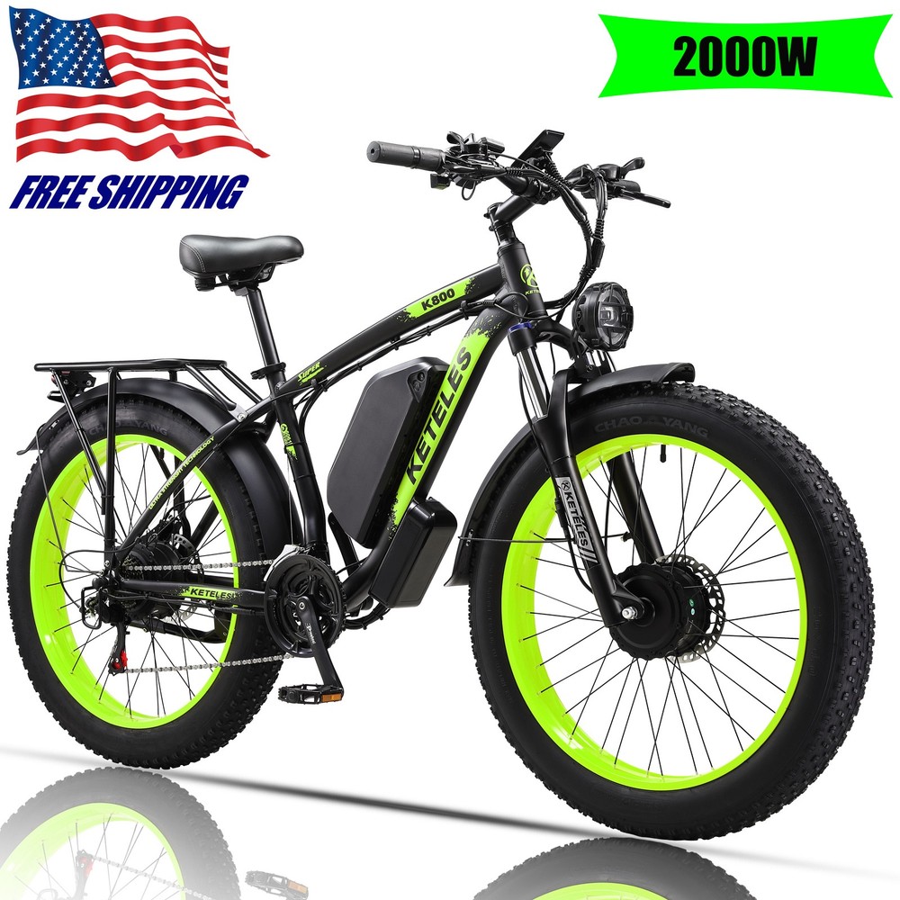 2000W K800 KETELES 26 inches FatTire 48V E-Bike 23Ah 21 Speed Mountain Bicycle