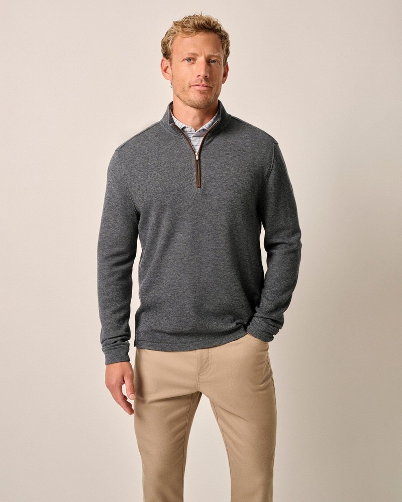 johnnie-O Carlson Merino 1/4 Zip Pullover Deep Navy Size XL