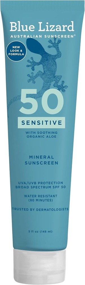 Blue Lizard Sensitive SPF 50+ Mineral Sunscreen Lotion, 5Fl Oz, EXP 04/27 SEALED