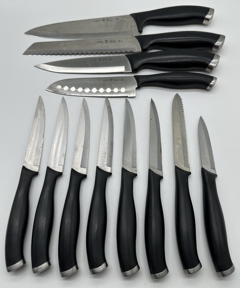 J.A Henckels Silvercap 12-Piece Knife Set with Steak Utility Pairing & More