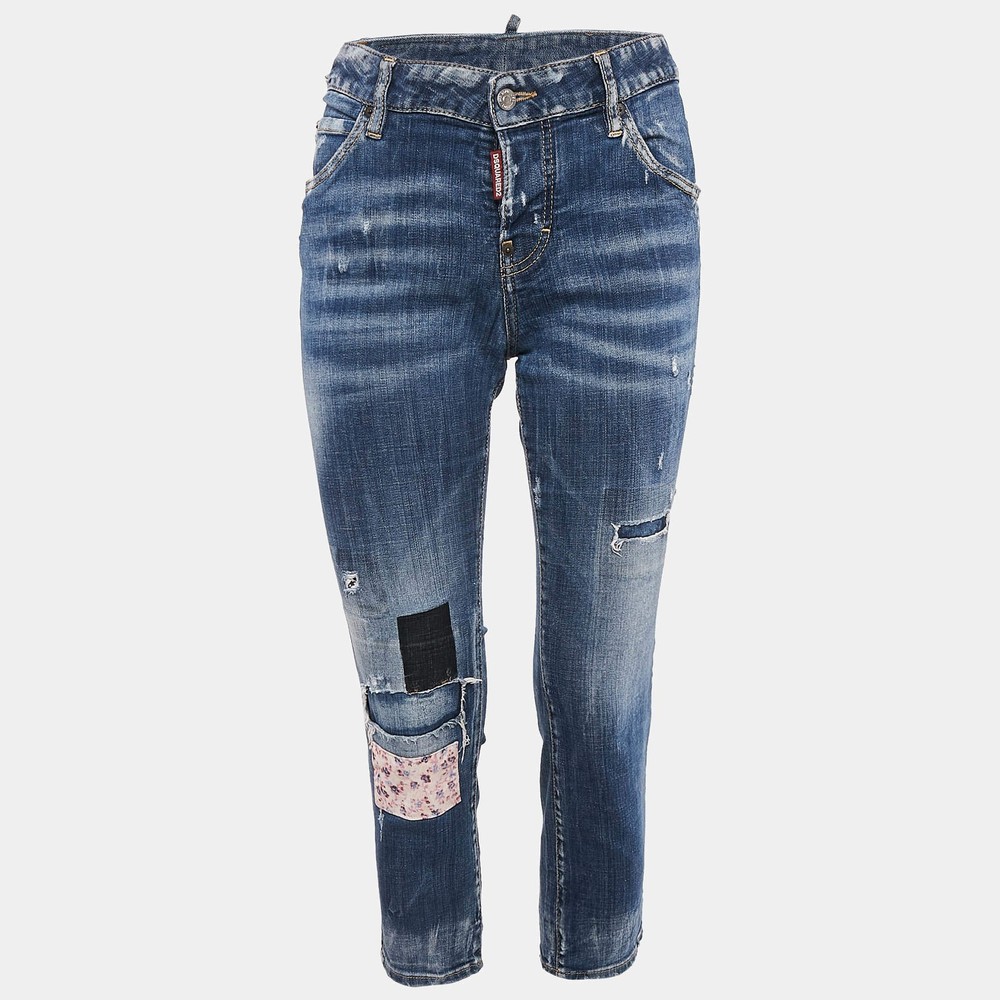 Dsquared2 Blue Distressed Denim Cool Girl Jeans S Waist 30