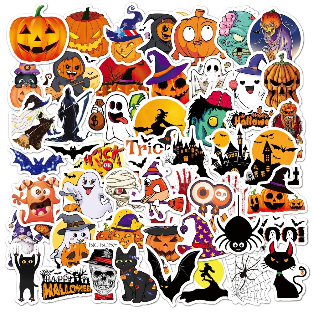 Non-Repeating Halloween Stickers Halloween Party FavorsVinyl Waterproof Holid...