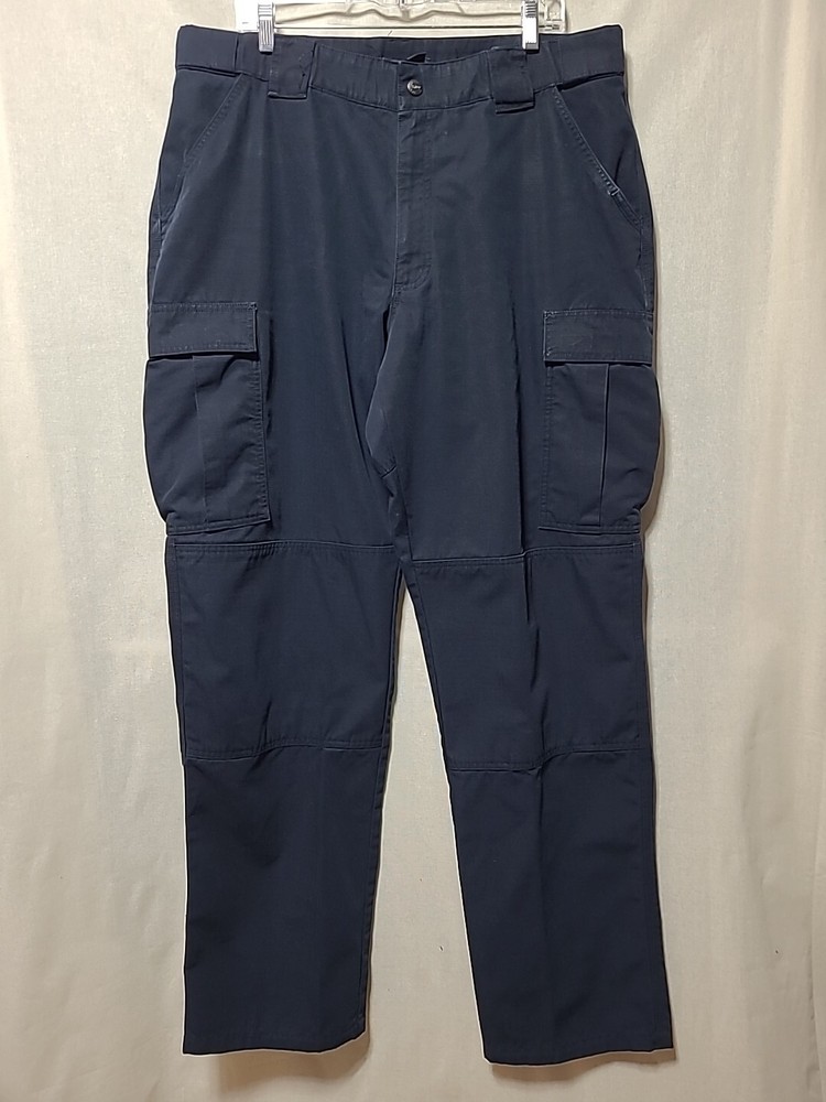 5.11 Tactical Cargo Pants Mens XL 39x34 Ripstop Blue Flex Waist Pockets Workwear