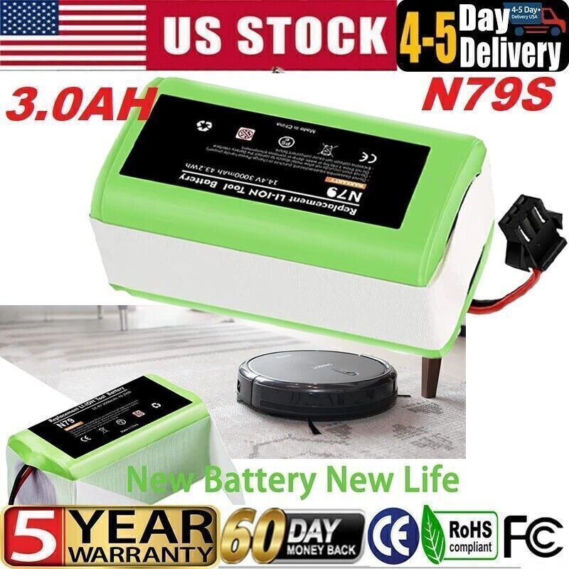 3000mAh 14.4V Replacement Battery for Eufy RoboVac 11S 11S MAX Ecovacs Deebot N79S N79 DN622