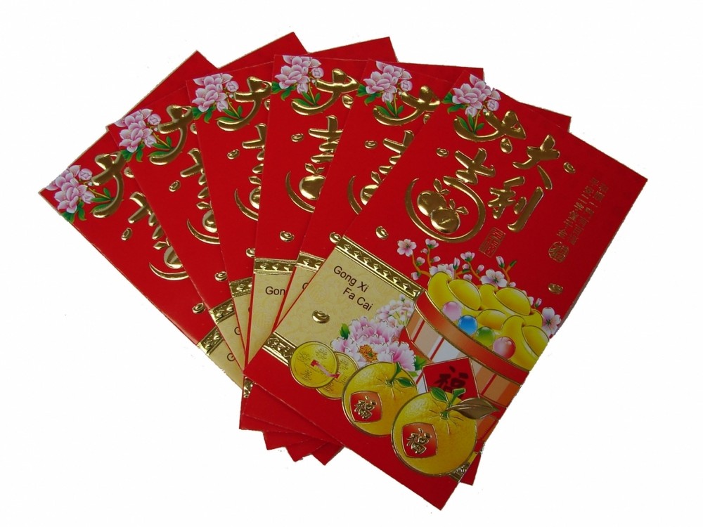60PCS Chinese New Year Red Envelopes Hong Bao with Gold Coin Design for Prosperity-image