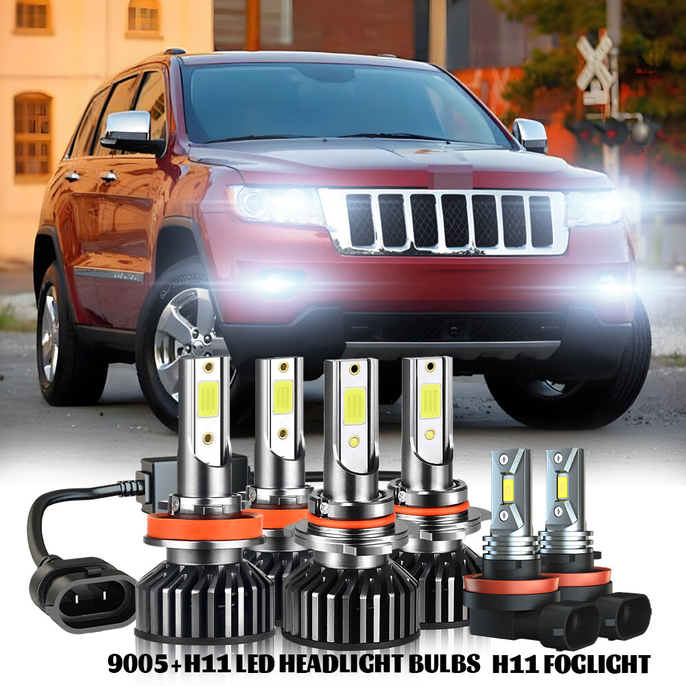 For Jeep Grand Cherokee 4-Door 2012-2018 LED Headlights+Fog Lights Bulbs 6000K