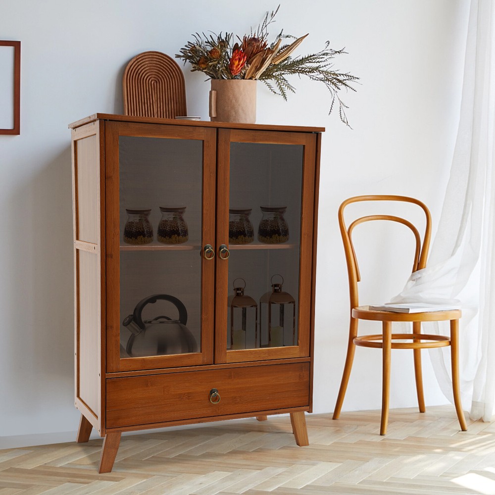 Retro Sideboard Buffet Cabinet with Drawers for Kitchen or Living Room Storage