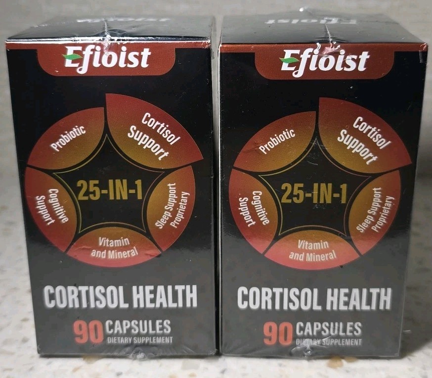 Lot Of 2 Efioist 25-in-1 Cortisol Health Supplement Ashwagandha 90 Capsules 0227