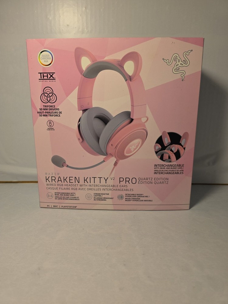 Razer Kraken Kitty V2 Pink USB Headset with RGB Ears Quartz Edition