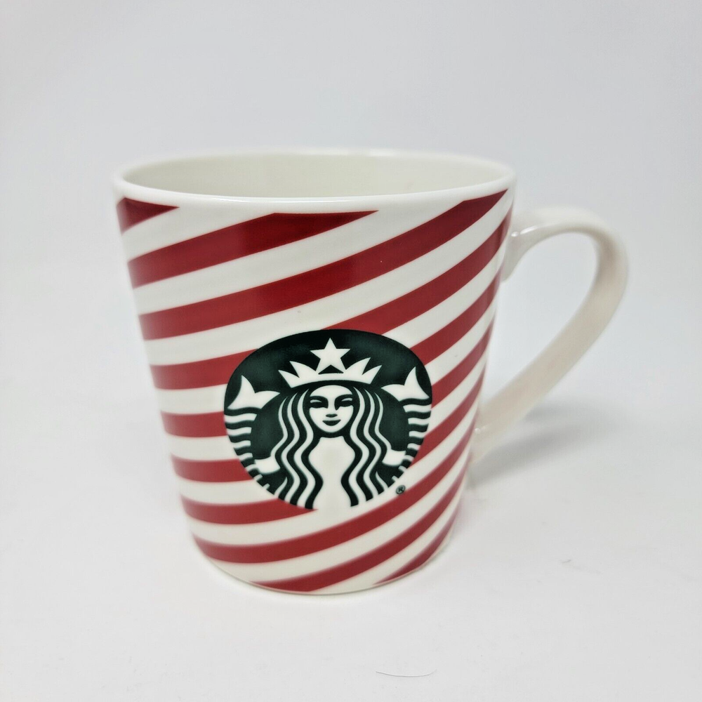 Starbucks 18oz Mermaid Red Holiday Coffee Cup with White Stripe 2019 Edition