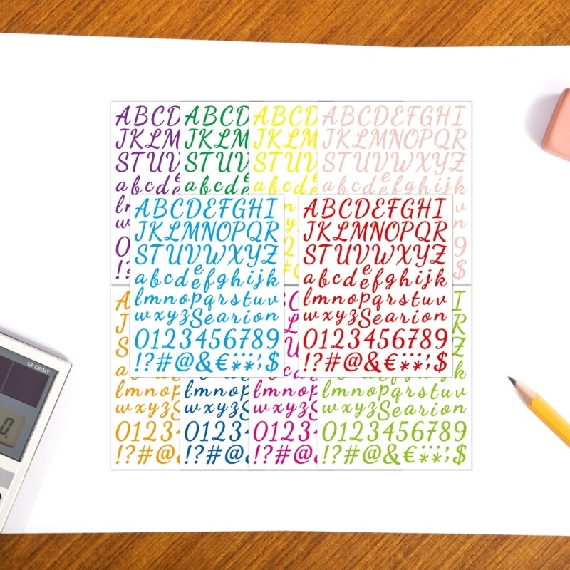 Multicolor Alphabet Letter Stickers for Home and Office Organization