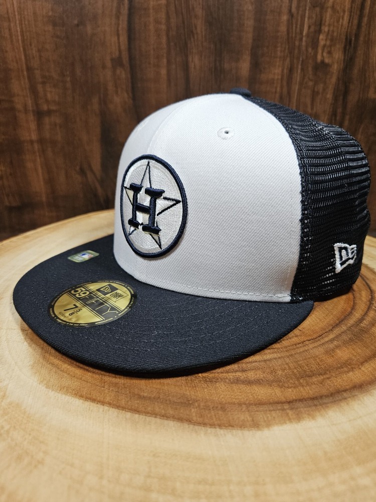 Houston Astros New Era 59Fifty Trucker Mesh Back Fitted Hat Cap Size 7 5/8 MLB
