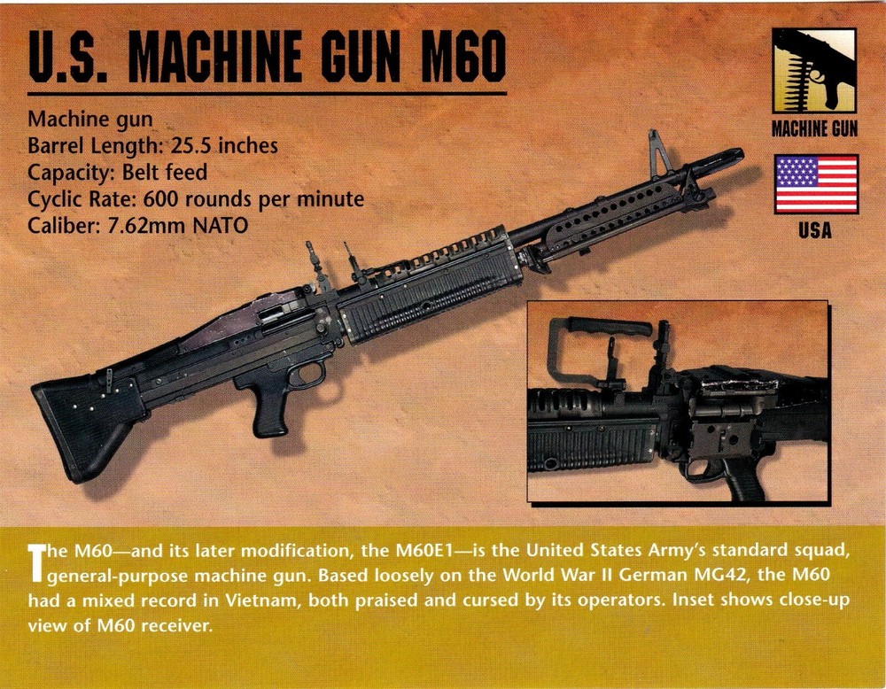 U.S. Machine Gun M60 Classic Firearms Photo Card u