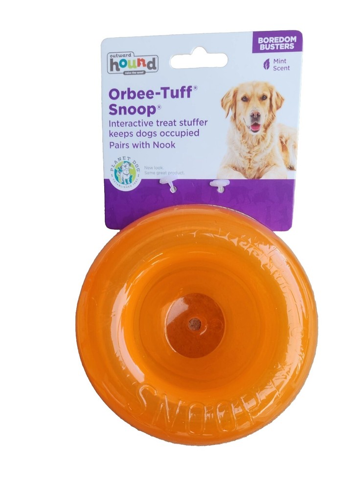 Planet Dog Orbee-Tuff Snoop Interactive Treat Dispensing Dog Toy Large Orange