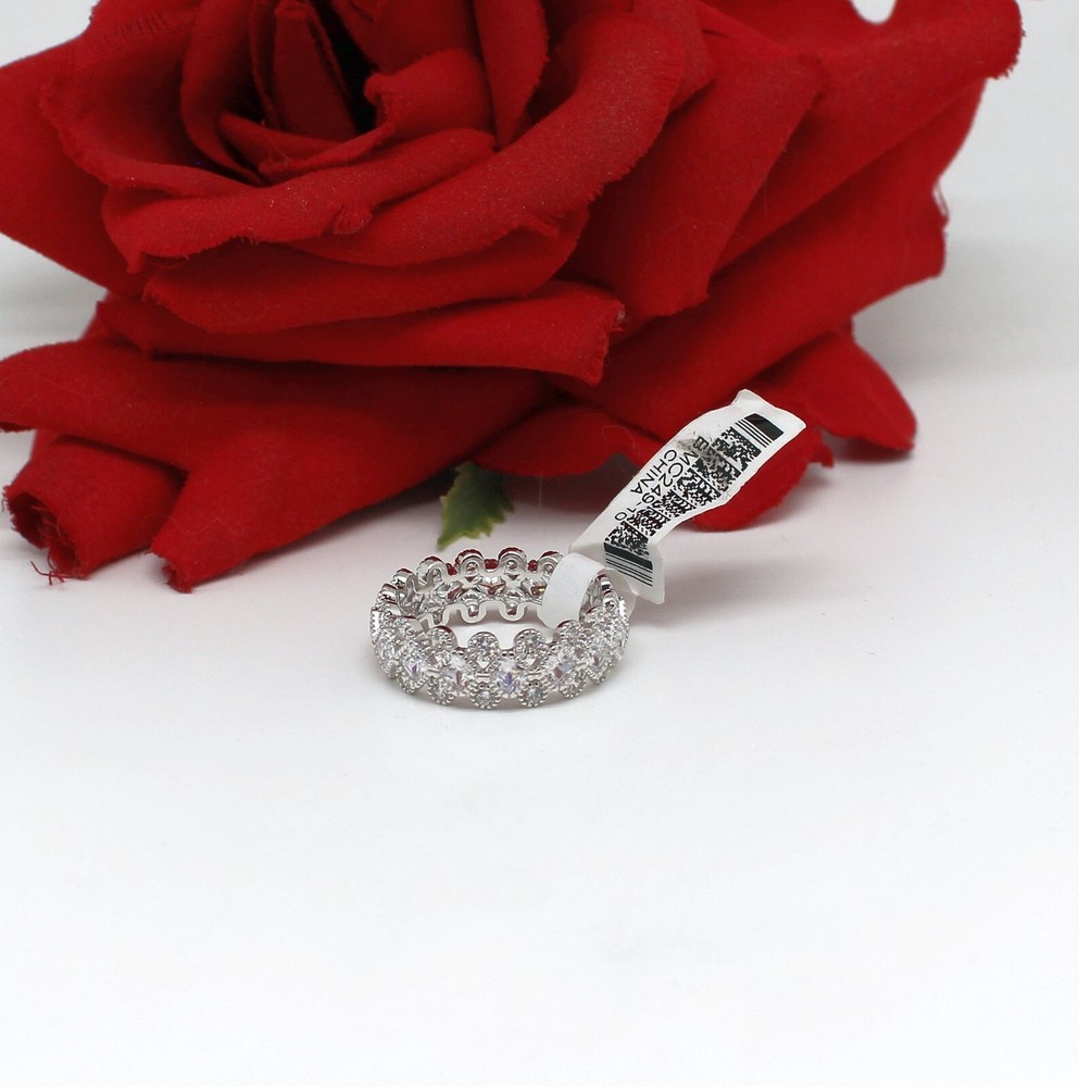 Gorgeous NWT JTV Ornate CZ Eternity Band Ring Size 10 4.7g  CAT RESCUE