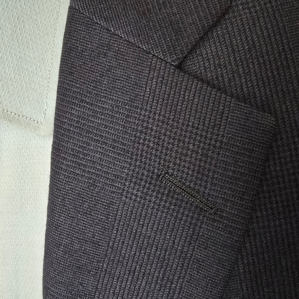 Vtg Paul Stuart Blazer 44r Full Canvas Super 150s Glenplaid 24 Inch Arm Length