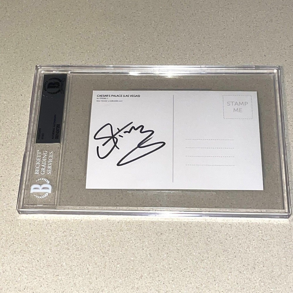 STING signed autographed POST CARD CUT THE POLICE CAESARS BECKETT BAS SLABBED