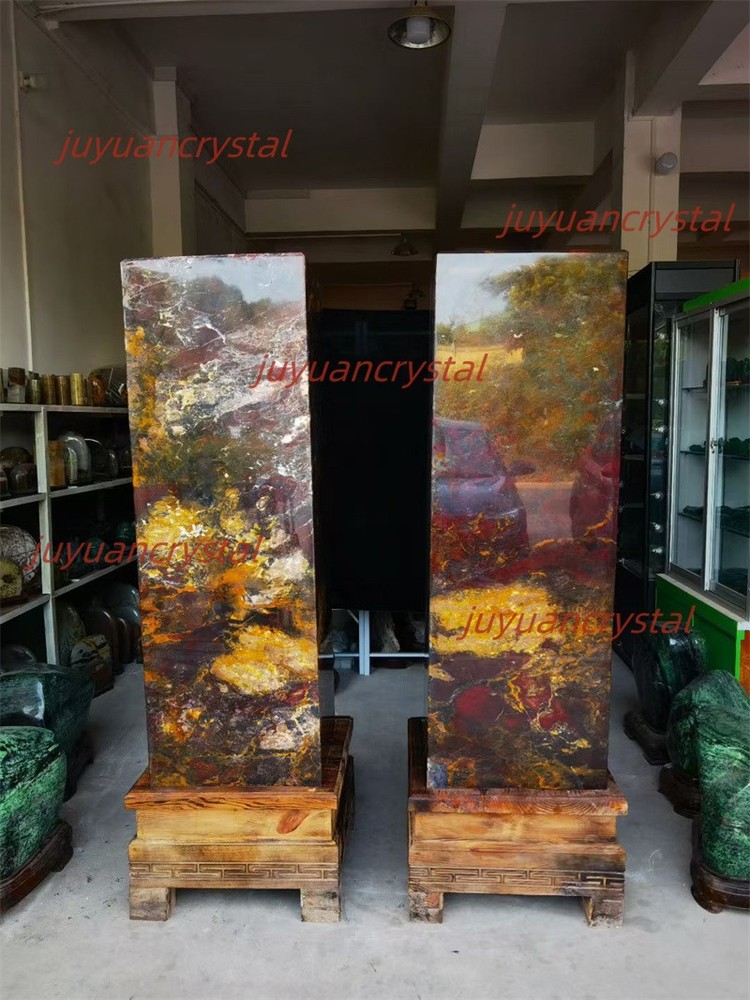 4400LB Natural Bloodstone Quartz Crystal Seal A Pair Healing Home Decor + stand