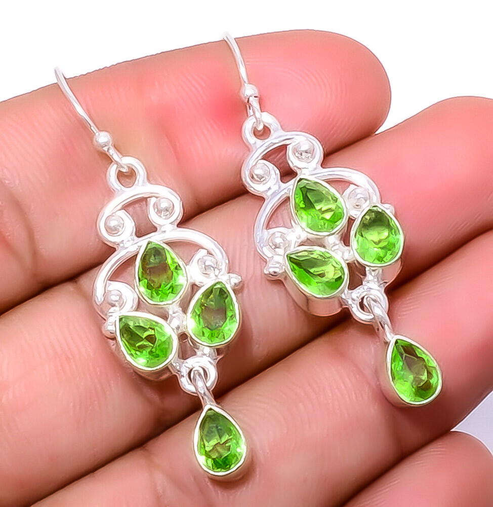 Peridot 925 Sterling Silver Jewelry Earring 1.95