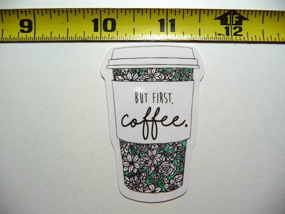 Floral Coffee Cup Decal Sticker for Morning Wake Up Fun