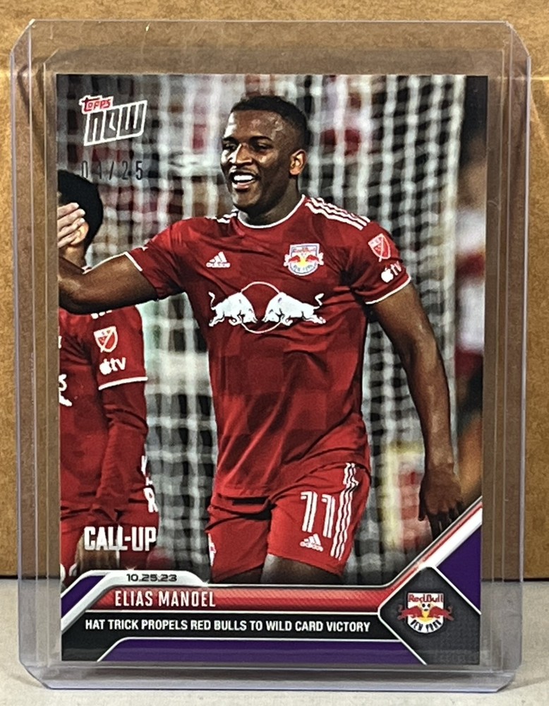 2023 TOPPS NOW MLS #223 ELIAS MANOEL NY RED BULLS Call-Up Purple Parallel 4/25