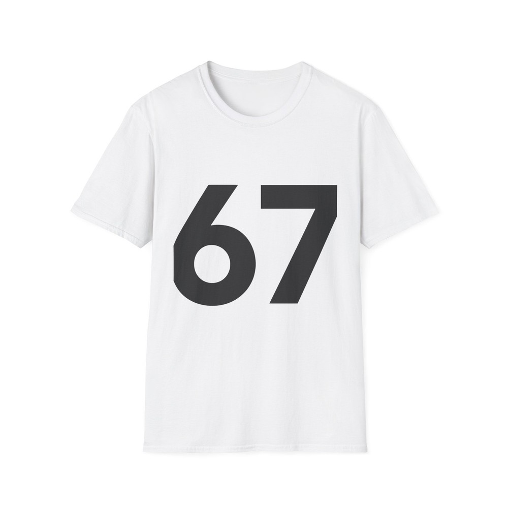 Bold Number 67 T-Shirt | Minimal Numeric Graphic Tee