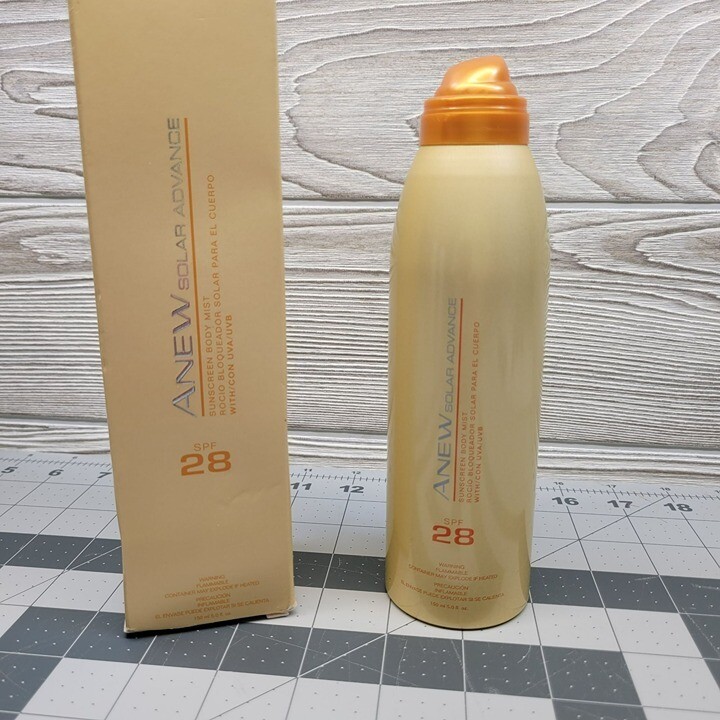 Avon Anew Solar Advance SPF 28 Sunscreen Body Mist 5.9 Oz Tan Protection