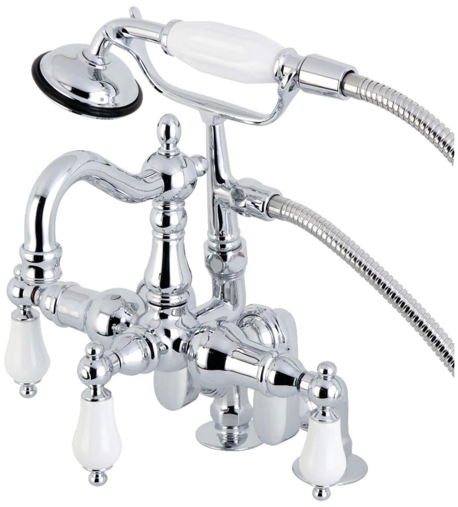 Kingston Brass CC6016T Vintage Deck Mounted Clawfoot Tub Filler - Chrome