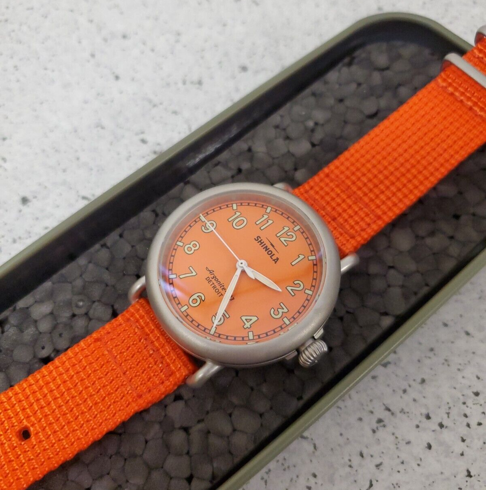 Shinola The Runwell Field  MILITARY Watch 41mm ORANGE Dial