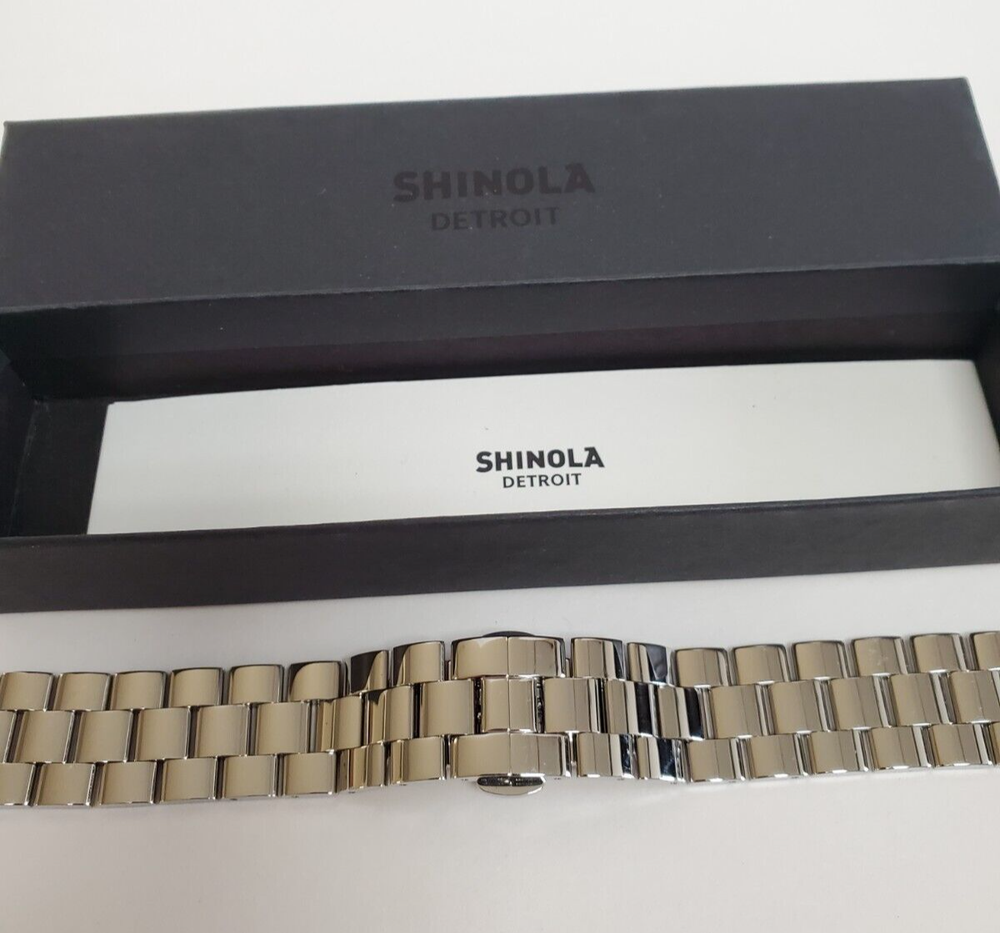 Shinola 18mm Stainless Steel 3-Link Watch Bracelet  