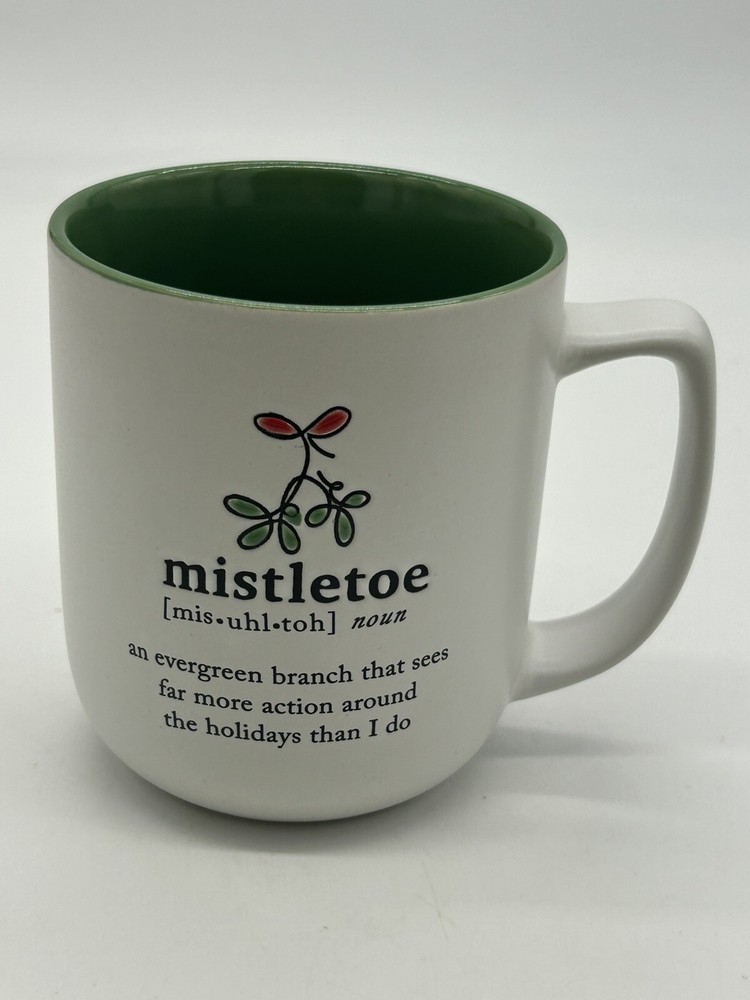 Certified International Mistletoe Design Coffee Tea Mug with Green Interior  