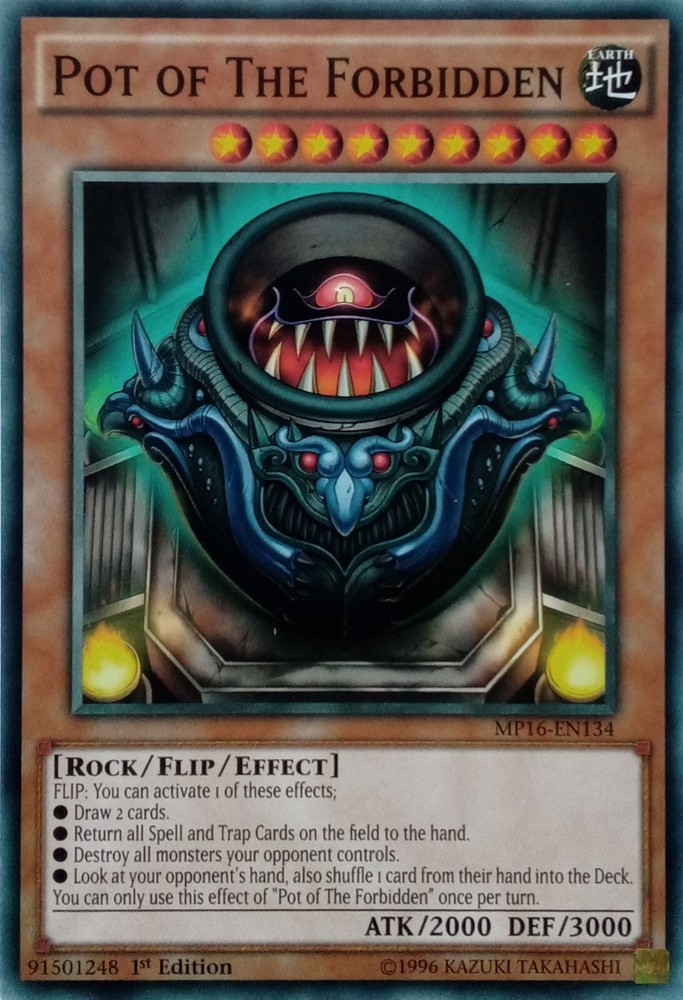 MP16-EN134 Pot of the Forbidden 1st Edition Common YuGiOh Card