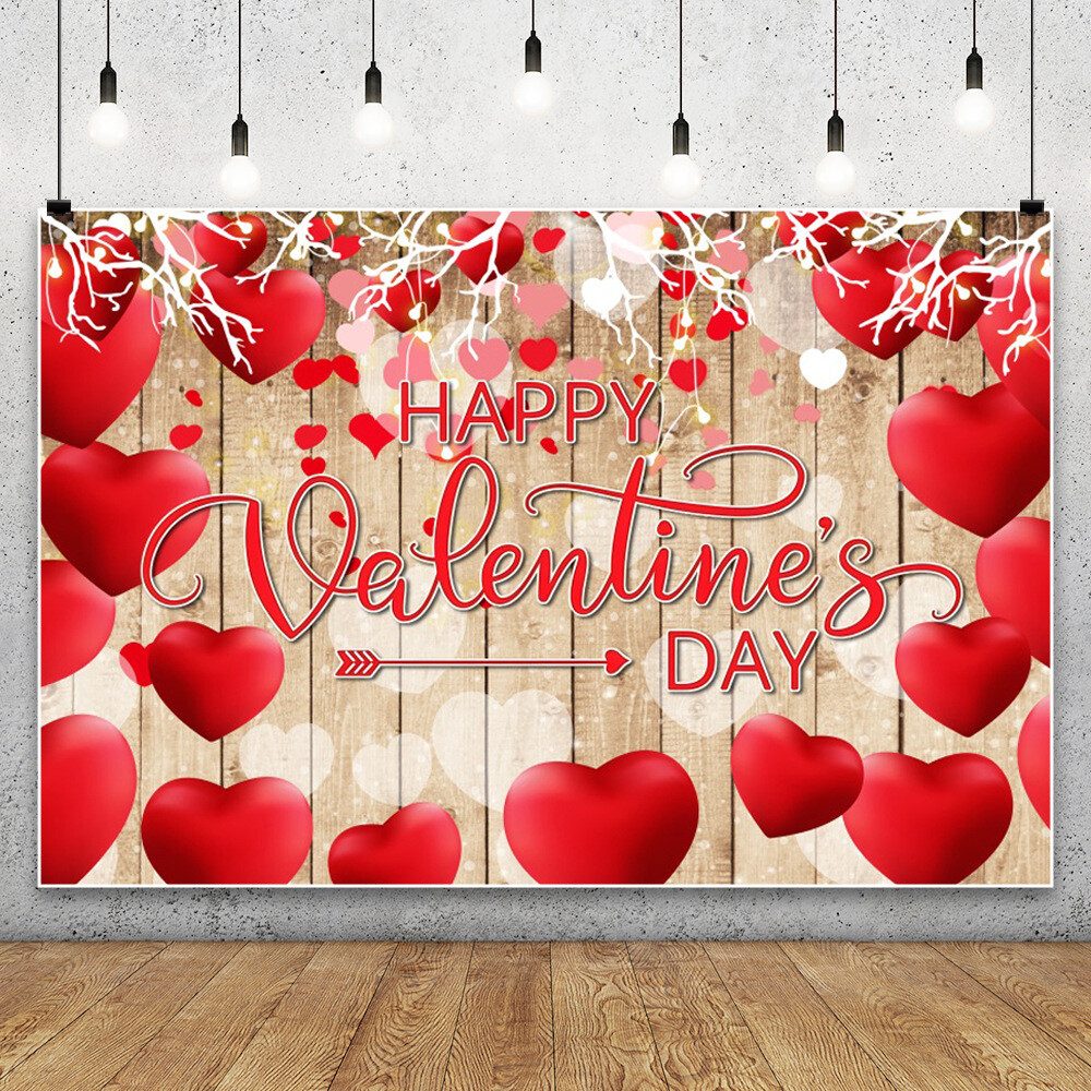 Happy Valentines Day Banner Valentines Heart Background Party Backdrop Decor