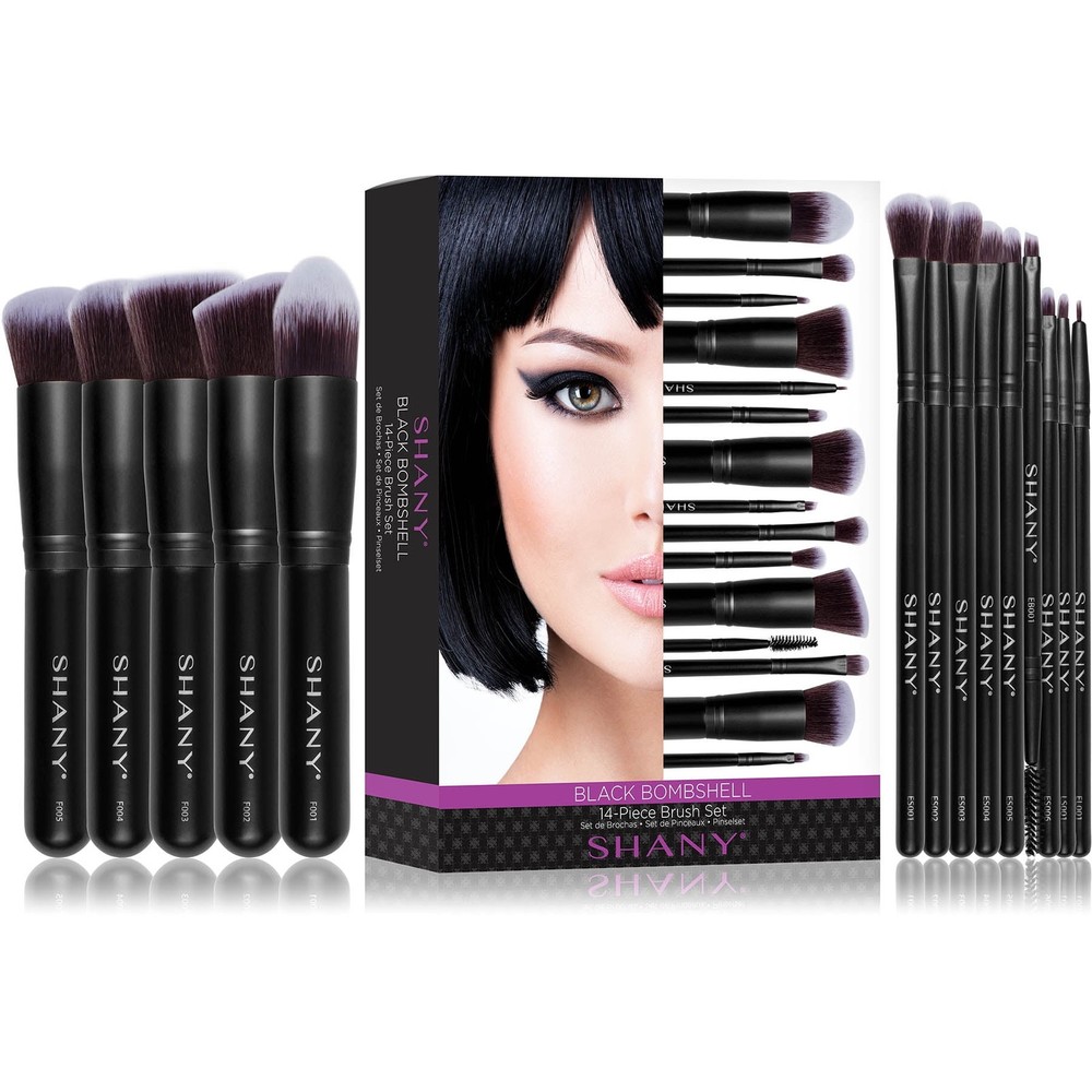SHANY 14-piece professional makeup brush set with foundation, eyeshadow, kabuki and essential beauty tools