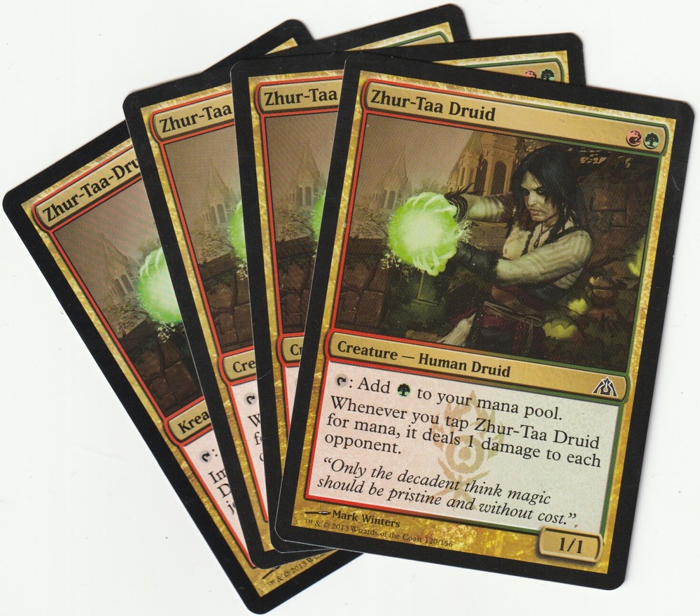 4x Zhur-Taa Druid Magic the Gathering Playset NM/EX DGM Creature Card