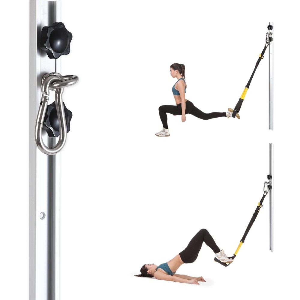 Adjustable Resistance Band Wall Anchor System for Home Workouts, Easy Install