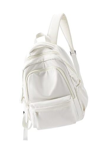 Lightweight Beige Laptop Backpack for Women – Spacious Travel & Casual Use  