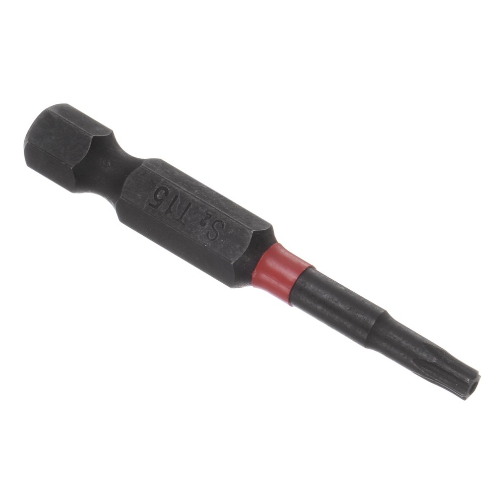 T15 50mm Long Magnetic Tamper Proof Torx Screwdriver Bit 6 Point Black