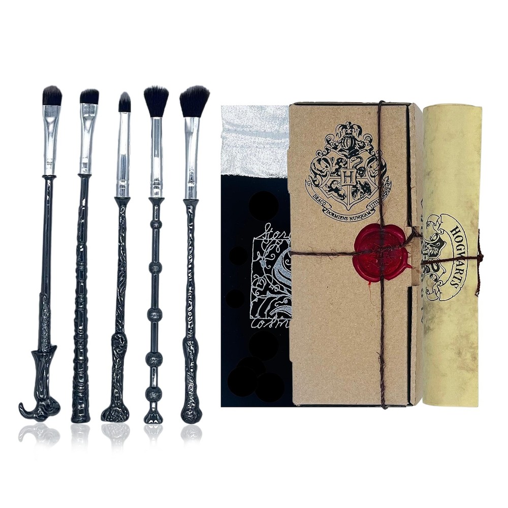 Magical Harry Potter Inspired Makeup Brush Set with Wand Handles for Women