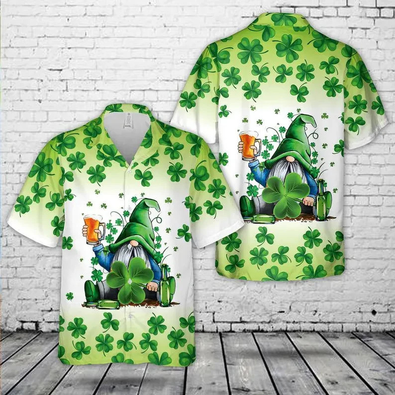 St Patricks Day Hawaiian Shirt Irish Shamrock Green Lucky Party Gift